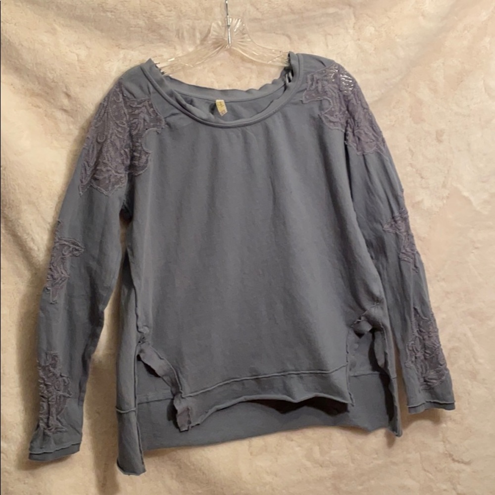 free people long lace sleeve top